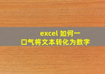 excel 如何一口气将文本转化为数字